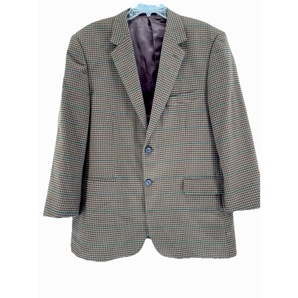 Scandia Woods Houndstooth Blazer Mens 42R Two Button Single Vented Jacket